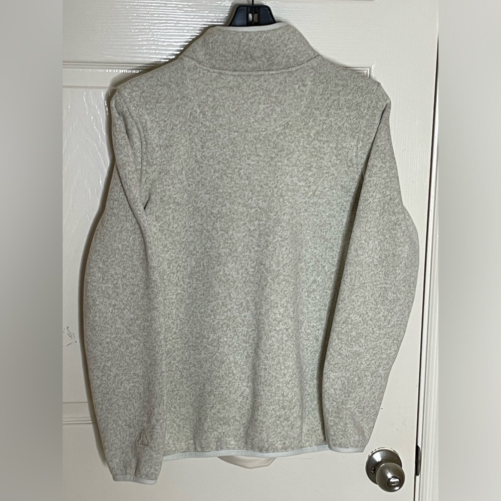 LL Bean Sweater Womens Medium Ivory Outdoor Sweatshirt Lightweight Casual Preppy - Picture 10 of 10